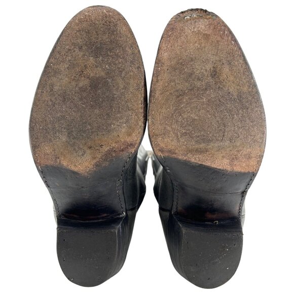 Vintage FRYE Cowboy Boots Men Size 9D Grey Gray Leather Western Rodeo Dress Boot - Picture 6 of 15